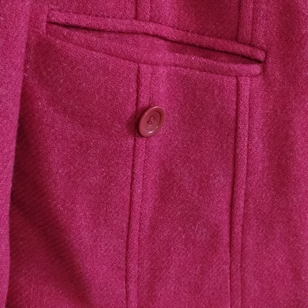 Vintage 1990s Liz Claiborne Raspberry Pink Tweed Soft Wool Fitted Blazer 10 - Picture 7 of 14